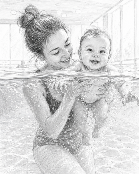 Babyschwimmen mit Elternteil